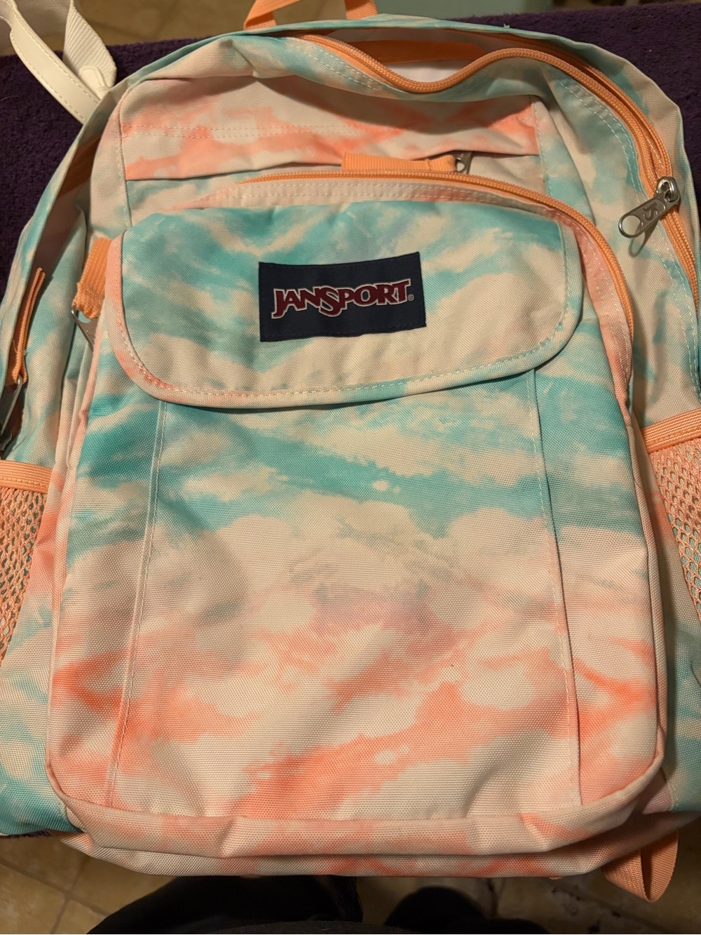 JanSport Interior Backpack in Gray with Tan Trim